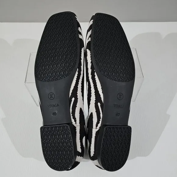 Vivaia Tamia Ballet Flat Zebra Print Womens Shoe Black White Slip On Eu Size 40