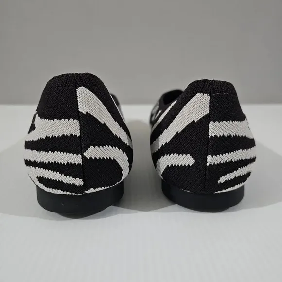 Vivaia Tamia Ballet Flat Zebra Print Womens Shoe Black White Slip On Eu Size 40