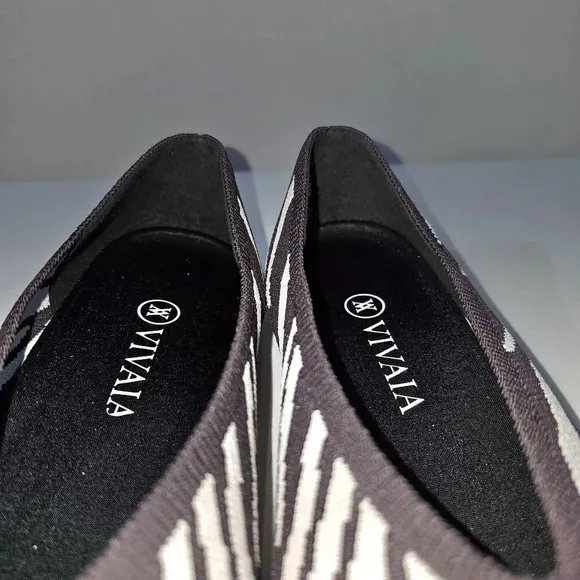 Vivaia Tamia Ballet Flat Zebra Print Womens Shoe Black White Slip On Eu Size 40