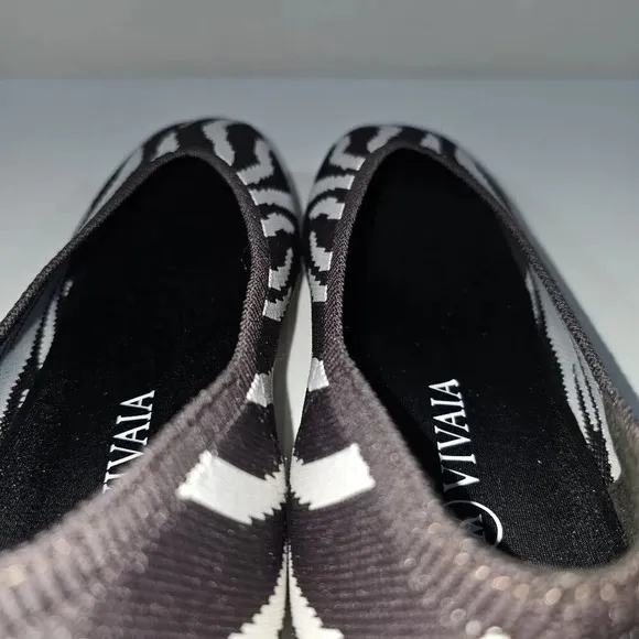 Vivaia Tamia Ballet Flat Zebra Print Womens Shoe Black White Slip On Eu Size 40