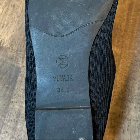 Vivaia Women’s Sylvia Square-Toe Woven Flat Shoe Machine-Washable Black Sz 38.5