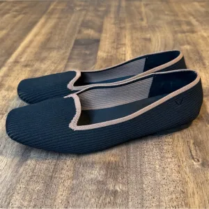 Vivaia Women’s Sylvia Square-Toe Woven Flat Shoe Machine-Washable Black Sz 38.5