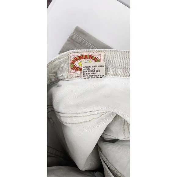Vtg 80s Banana Republic Beige/Gray Denim Jeans Size 32X32