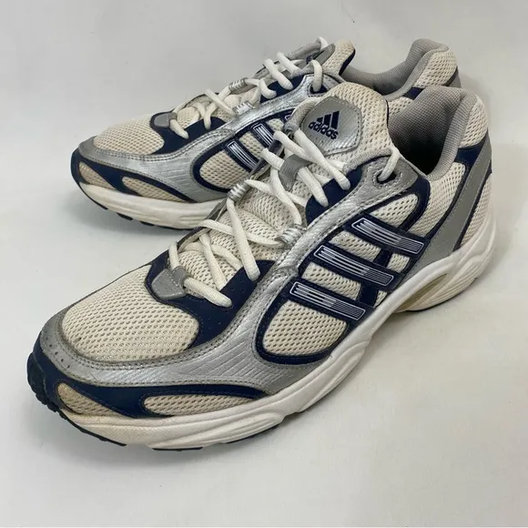 VTG ADIDAS DURAMO US LEA Running Trainer Sneakers Mens 11.5 White Silver Blue