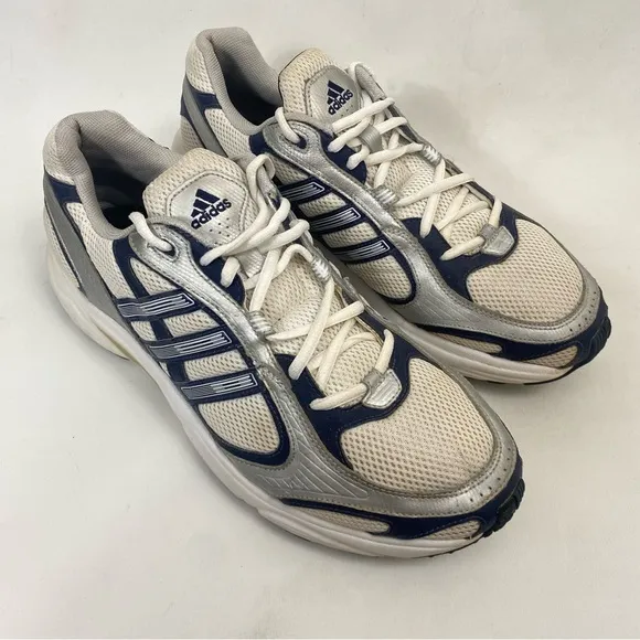 VTG ADIDAS DURAMO US LEA Running Trainer Sneakers Mens 11.5 White Silver Blue
