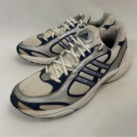 VTG ADIDAS DURAMO US LEA Running Trainer Sneakers Mens 11.5 White Silver Blue