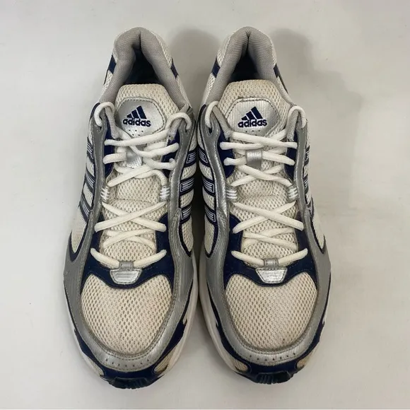 VTG ADIDAS DURAMO US LEA Running Trainer Sneakers Mens 11.5 White Silver Blue