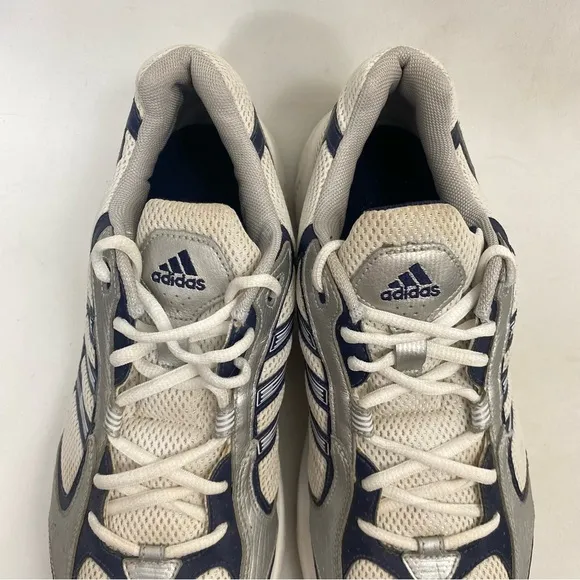 VTG ADIDAS DURAMO US LEA Running Trainer Sneakers Mens 11.5 White Silver Blue