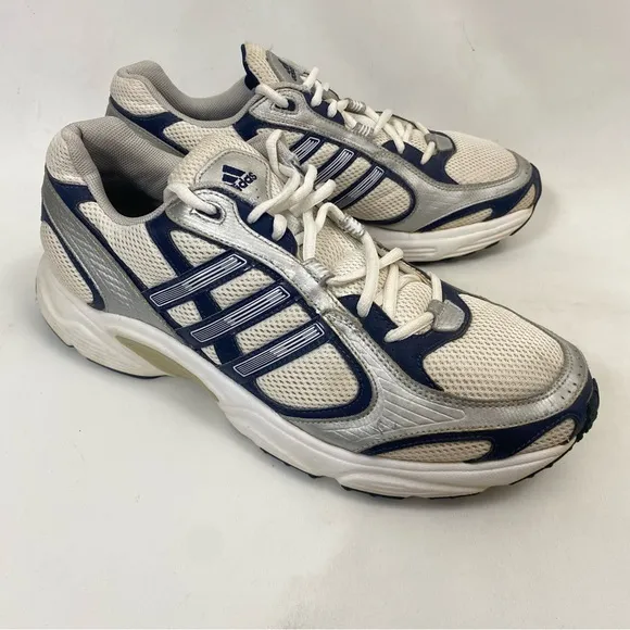 VTG ADIDAS DURAMO US LEA Running Trainer Sneakers Mens 11.5 White Silver Blue