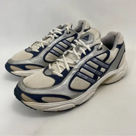 VTG ADIDAS DURAMO US LEA Running Trainer Sneakers Mens 11.5 White Silver Blue