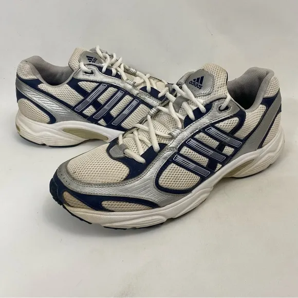VTG ADIDAS DURAMO US LEA Running Trainer Sneakers Mens 11.5 White Silver Blue