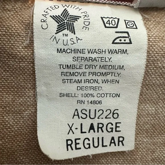 VTG Carhartt Men’s XL Canvas Button-Up Work Heavy Shirt – Tan – Made in USA