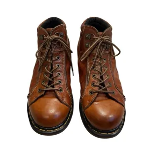 Vtg Dr Martens Made in England 8A54 Brown Leather Oxford Lace Up Hiking Shoes