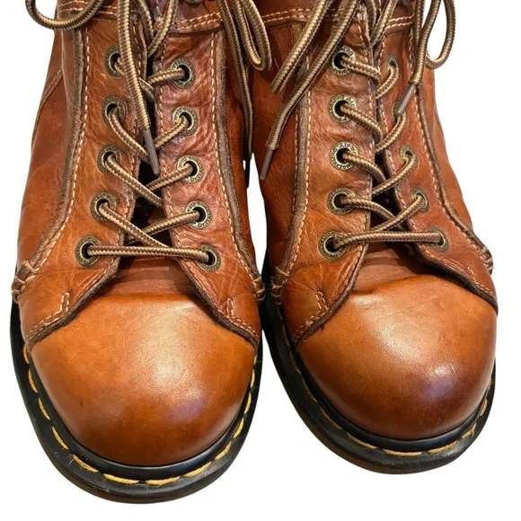 Vtg Dr Martens Made in England 8A54 Brown Leather Oxford Lace Up Hiking Shoes