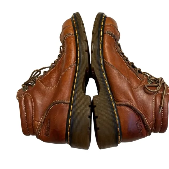 Vtg Dr Martens Made in England 8A54 Brown Leather Oxford Lace Up Hiking Shoes