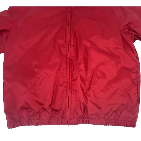 VTG Women’s Tommy Jeans Windbreaker Medium Red Hidden Hood 90’s Y2K Streetwear