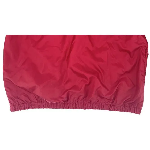 VTG Women’s Tommy Jeans Windbreaker Medium Red Hidden Hood 90’s Y2K Streetwear