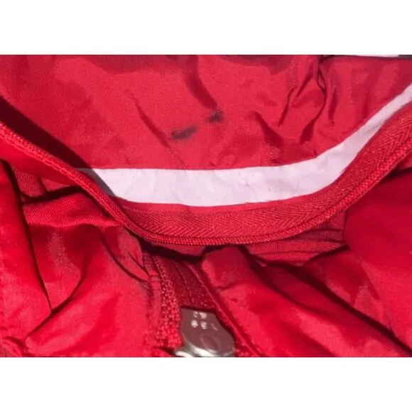 VTG Women’s Tommy Jeans Windbreaker Medium Red Hidden Hood 90’s Y2K Streetwear