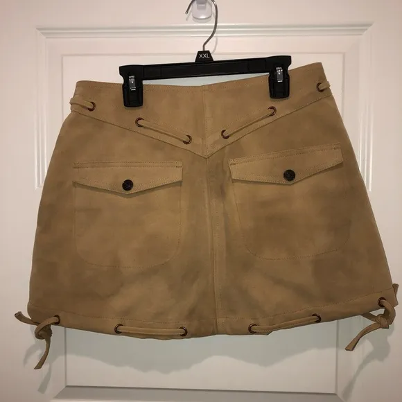 We The Free by Free People Vegan Suede Sierra Mini Western Cowboy Skirt sz 4