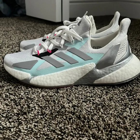 White Adidas Boost Sneakers, worn once