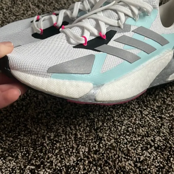 White Adidas Boost Sneakers, worn once