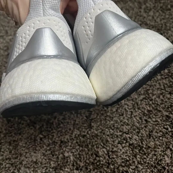 White Adidas Boost Sneakers, worn once
