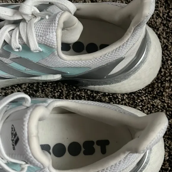 White Adidas Boost Sneakers, worn once