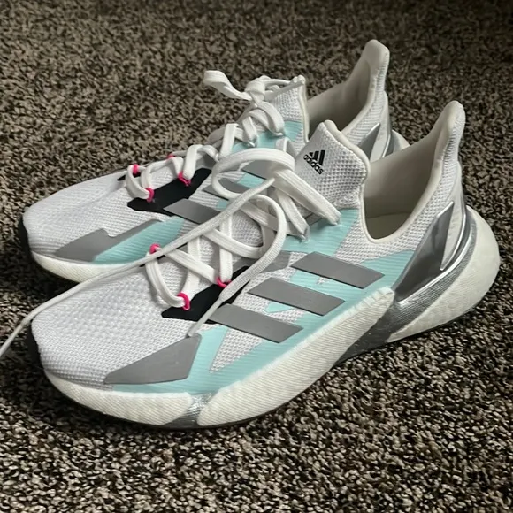 White Adidas Boost Sneakers, worn once