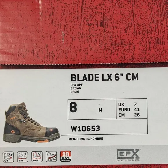 Wolverine Blade LX Composite Toe Work Boots, Brown, Men's 8 M