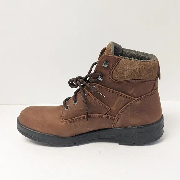 Wolverine DuraShocks Slip Resistant Work Boots, Brown Leather, Men's 12 M