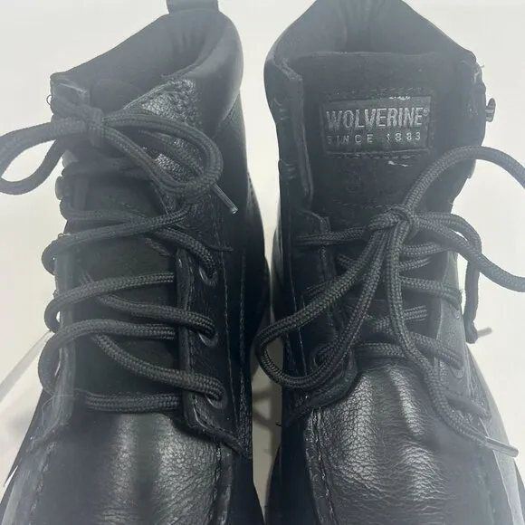Wolverine Loader 6&quot; Mens size 7 Black Slip-Resistant Work Boots