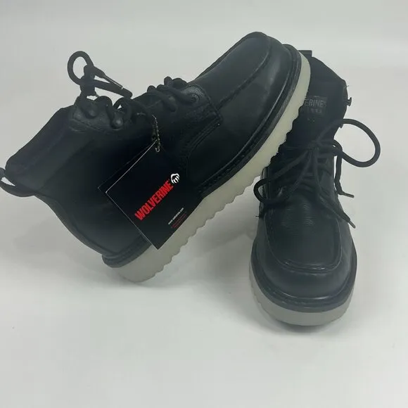 Wolverine Loader 6&quot; Mens size 7 Black Slip-Resistant Work Boots