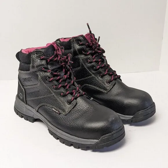 Wolverine Piper Composite Toe Work Boots, Black, Women's 9 M