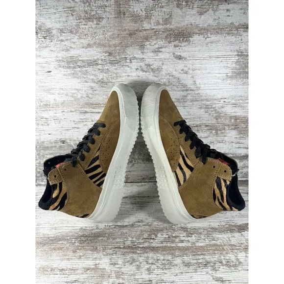 Women's BrandBlack Capri Luxe Brown Leo Sneakers Sz 7.5