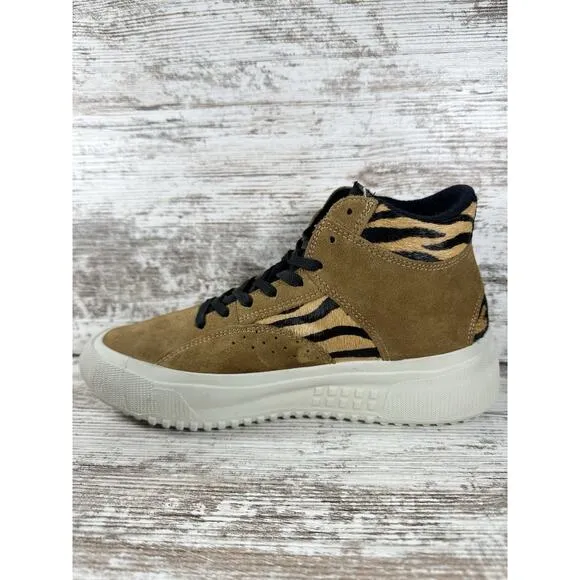 Women's BrandBlack Capri Luxe Brown Leo Sneakers Sz 7.5