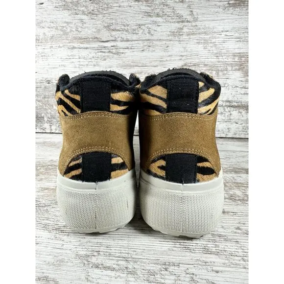 Women's BrandBlack Capri Luxe Brown Leo Sneakers Sz 7.5