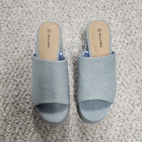 Women's Denim Platform Mules