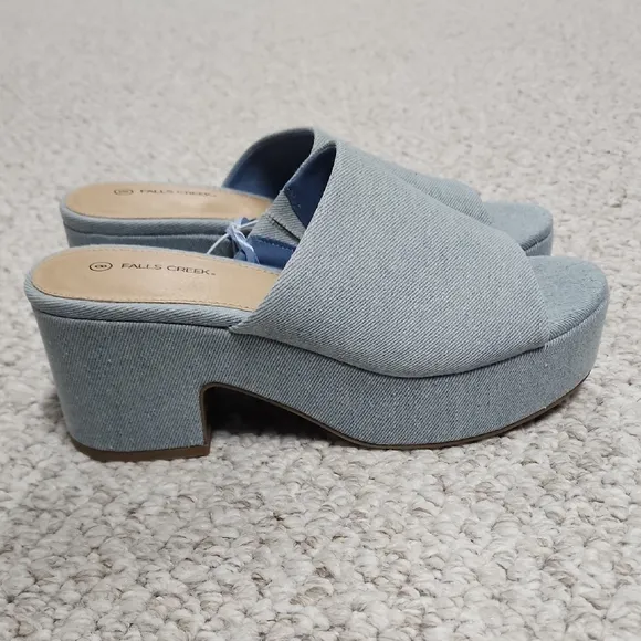 Women's Denim Platform Mules