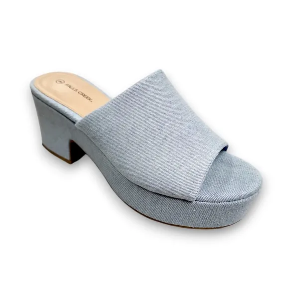 Women's Denim Platform Mules