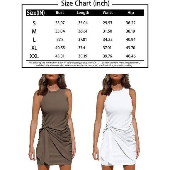 Women's Green Casual Sleeveless Bodycon Beach Tank Ruched Mini Dress