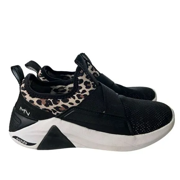 Women's Mark Nason A Linear Kenley Slip On Sneakers 133290 size 6 Black Leopard
