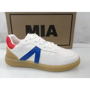 Women's MIA Vesta Lace Up Court Sneakers Color Block White / Blue / Red Size 7