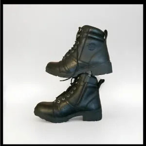 Women’s Milwaukee Leather size 8.5 black zip/lace up lug sole boots
