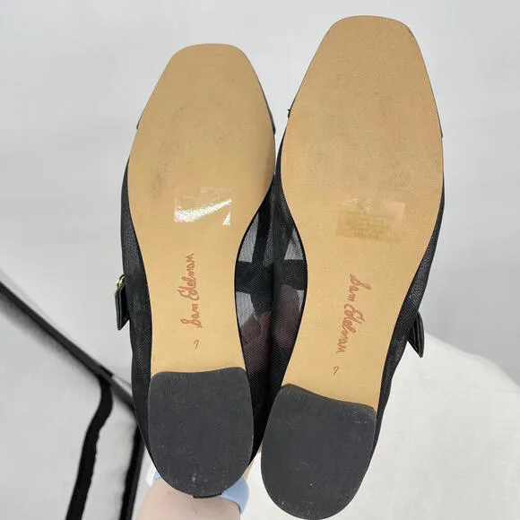 Women's Sam Edelman Miranda Mary Jane Flat Black Shoes 7