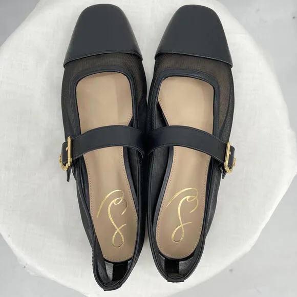 Women's Sam Edelman Miranda Mary Jane Flat Black Shoes 7