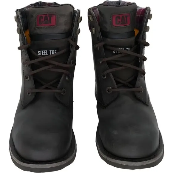 Women's Steel Toe Construction Boots by Cat Footwear - Bark, Size 10