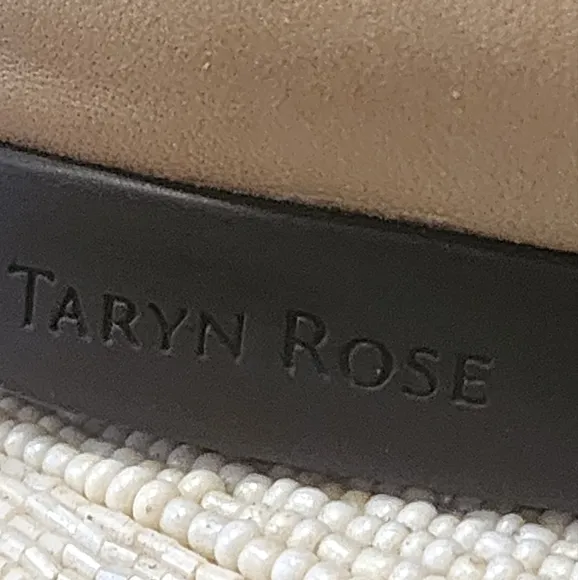 WOMENS TARYN ROSE FLAT SHOES SIZE 10 M TAN BLACK LEATHER SOLID ♥️