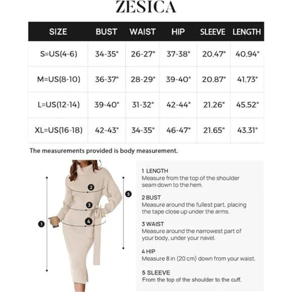 Women's Turtleneck Sweater Midi Dress Long Sleeve Ribbed Knit Bodycon Slit Dress