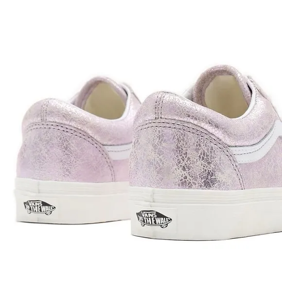 WOMEN’S VANS OLD SKOOL CRACKED LEATHER ROSE GOLD SHOES SNEAKERS 8.5 BNWB