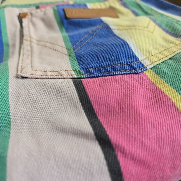 Wrangler Wanderer 622 High Rise Flares NWT Rainbow Stripe Free People Exclusive